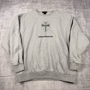 Vtg Steelhouse Choppers Sweatshirt Mens 2XL Gray 90s All Embroidered Double Side